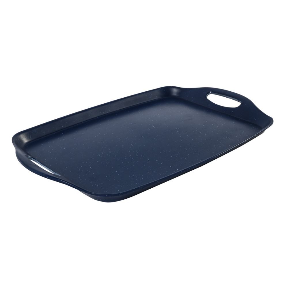 Bandeja Melamina Organic Havan Casa 39,8 Cm - Azul e Branco