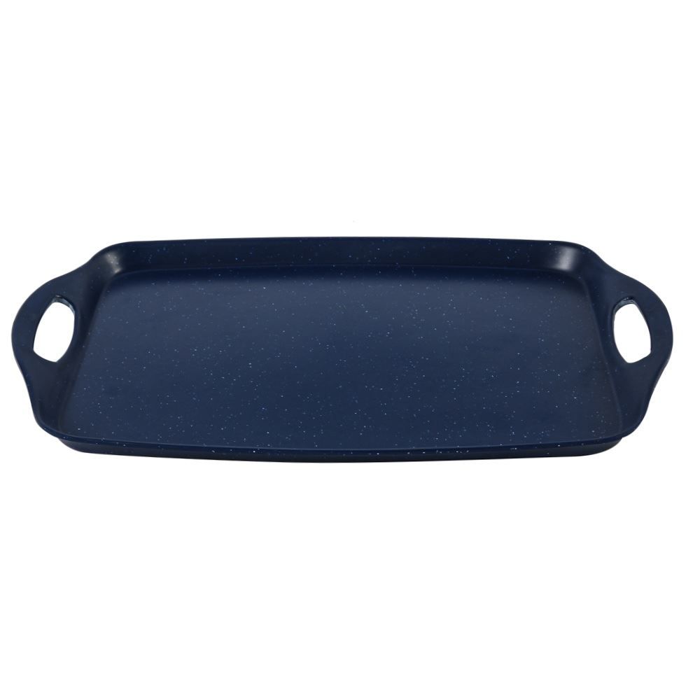 Bandeja Melamina Organic Havan Casa 39,8 Cm - Azul e Branco