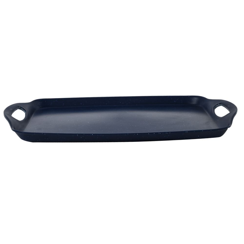 Bandeja Melamina Organic Havan Casa 39,8 Cm - Azul e Branco
