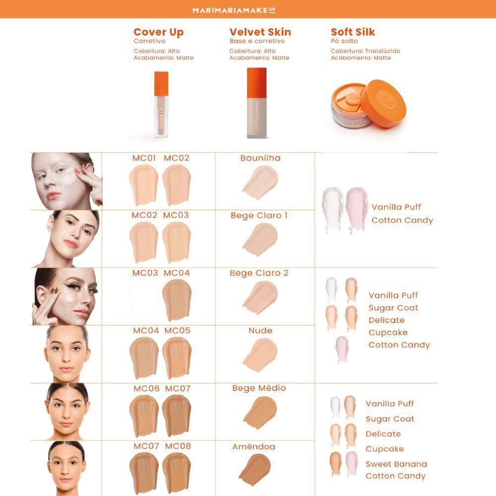 Base E Corretivo Matte Velvet Skin Bege Claro 2 Mari Maria - 25g