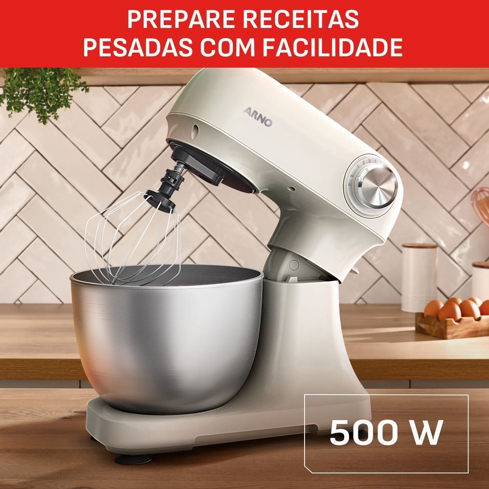 Batedeira Planetária Arno Bake Easy 500W Marfim KM14