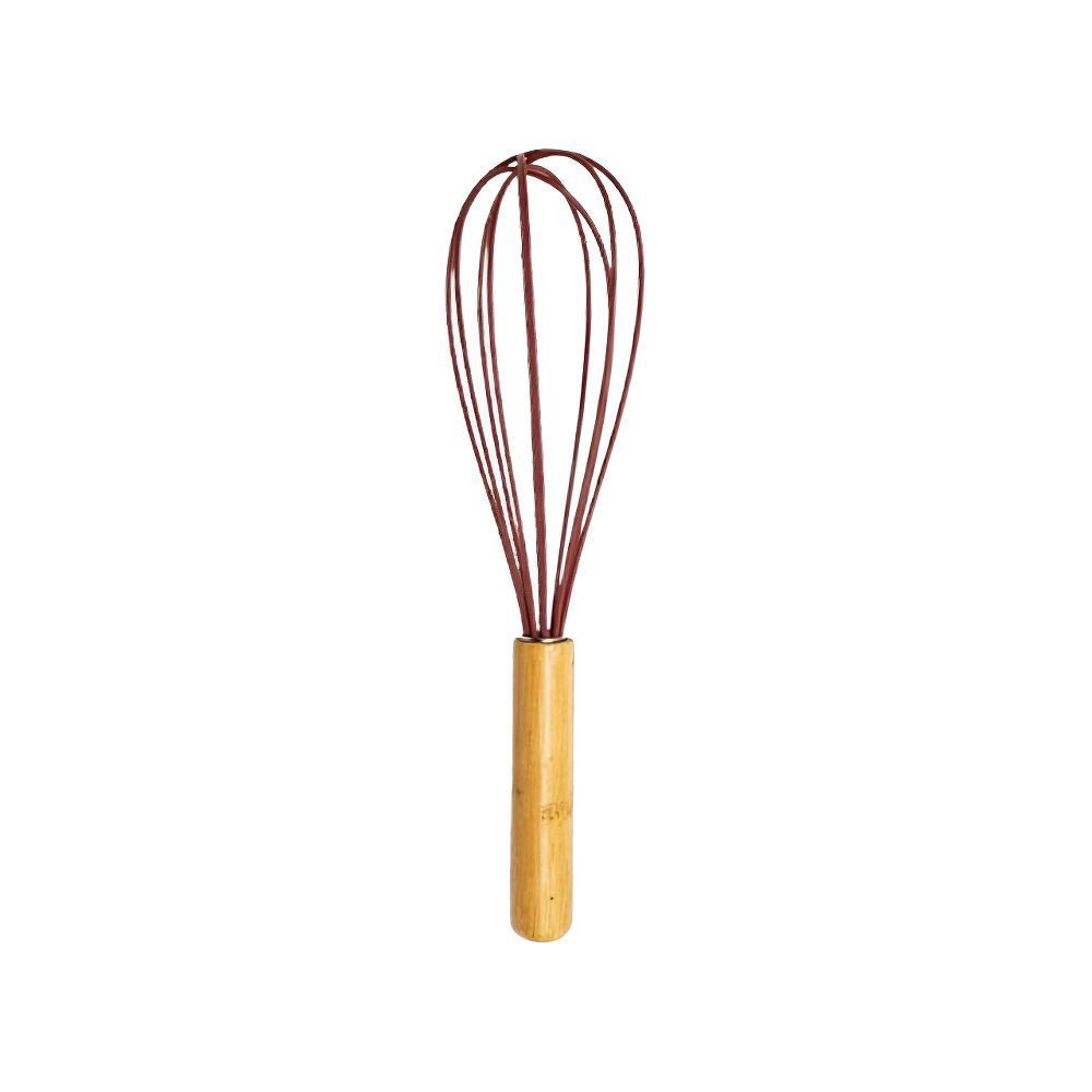 Batedor Fouet de Silicone com Cabo de Bambu Havan Casa - Terracota