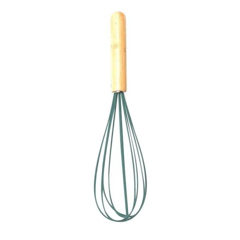 Batedor Manual Fouet De Silicone E Cabo De Bambu Havan Casa - Verde