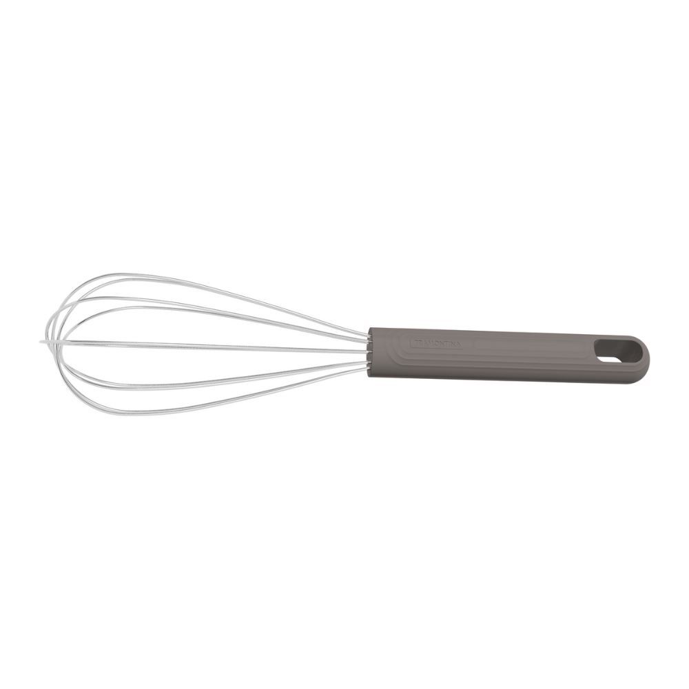 Batedor Manual Tramontina Softta Aço Inox Com Cabo Emborachado Cinza - CINZA