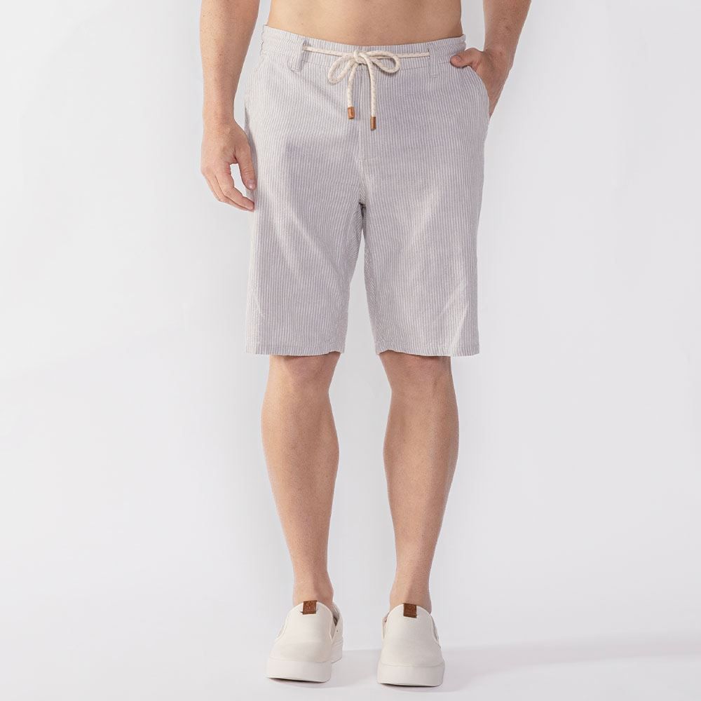 Bermuda Listrada Masculina De Linho Thing