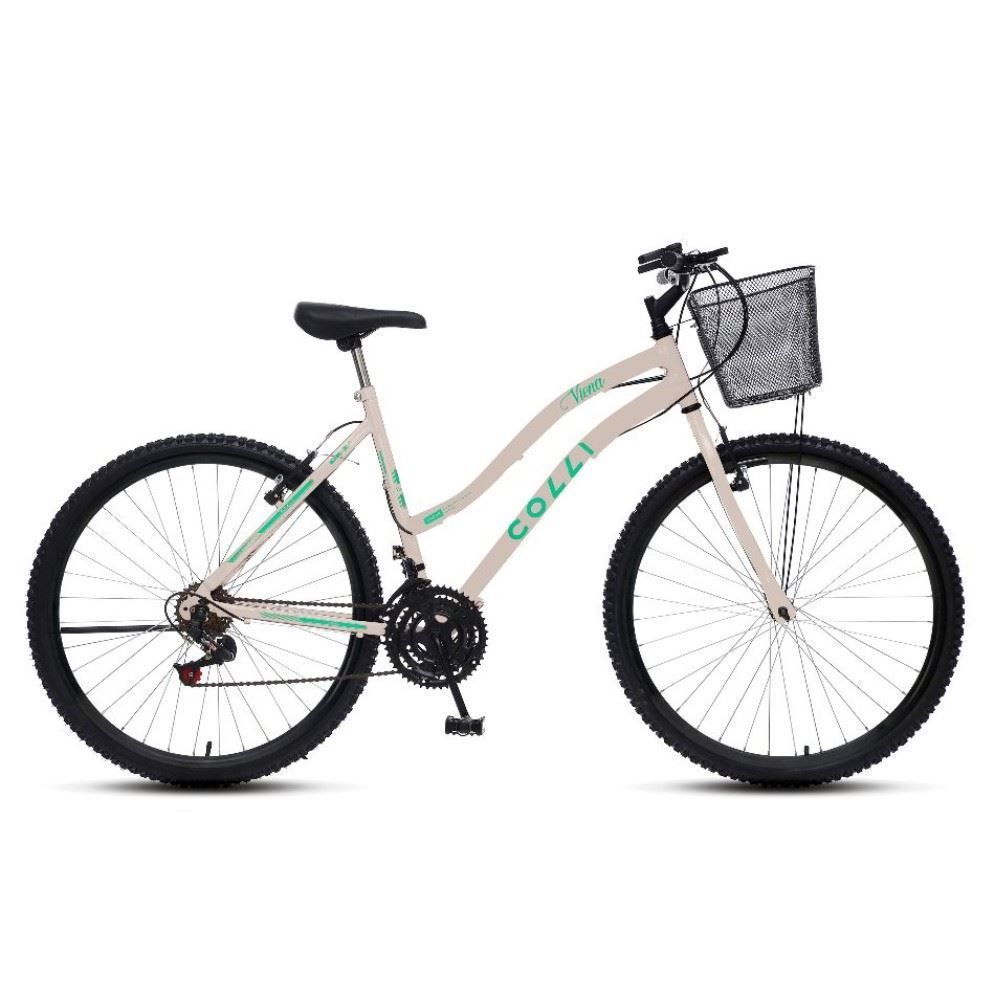 Bicicleta Colli Viena Aro 26 com Cesto Bege Retrô