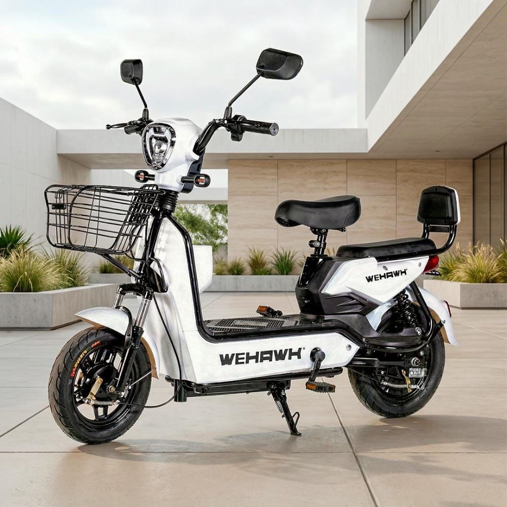 Bicicleta Elétrica Wehawk Wx-03 Basket 800W Bateria 48V - Branco