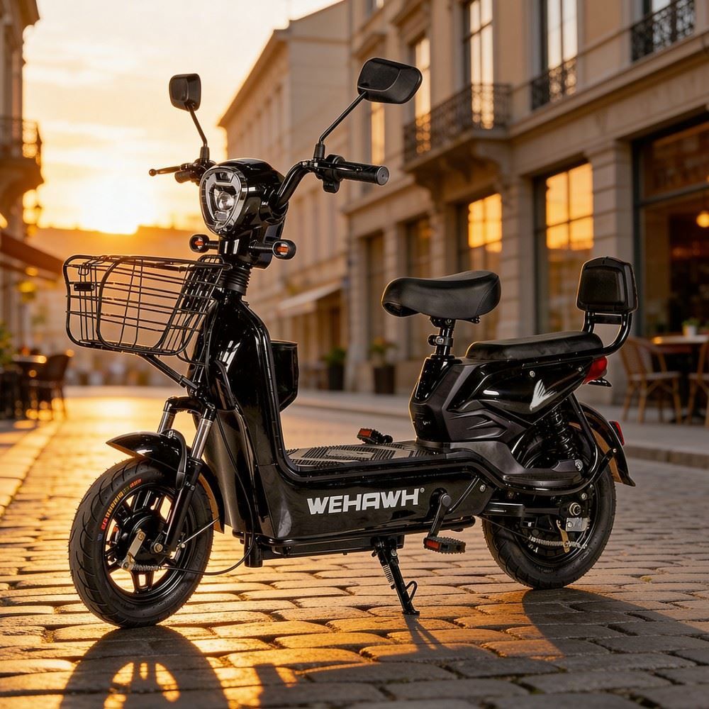 Bicicleta Elétrica Wehawk Wx-03 Basket 800W Bateria Lítio 48V - Preto