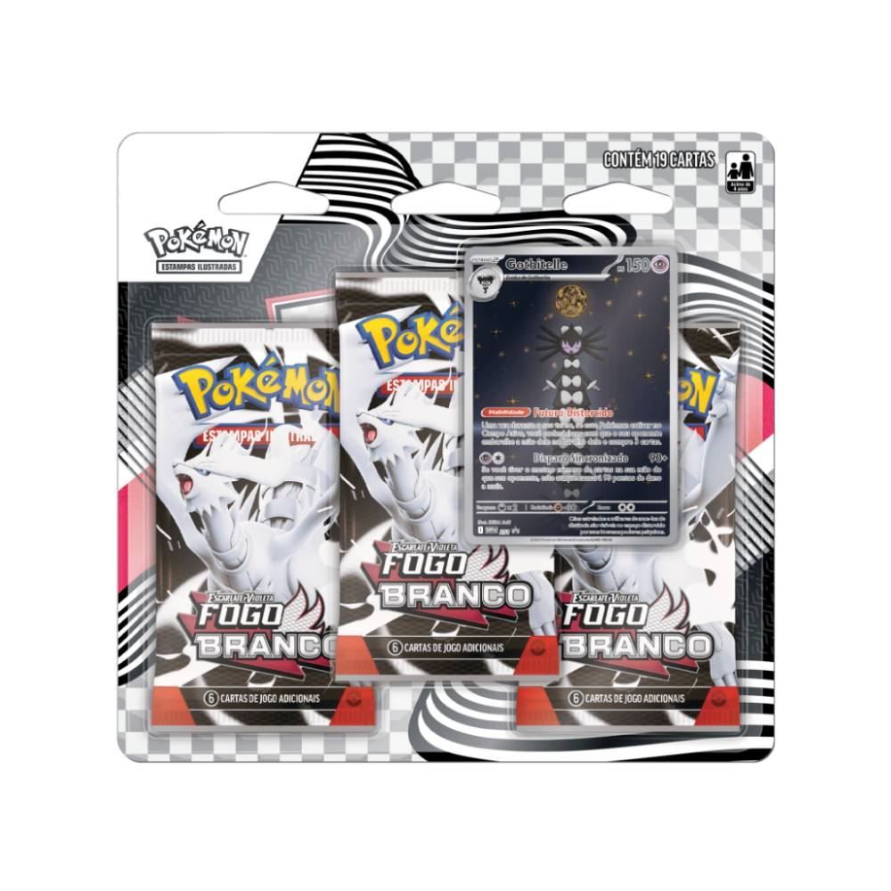 Blister Triplo Pokémon Ev 10.5 Fogo Branco Copag - 35897 
