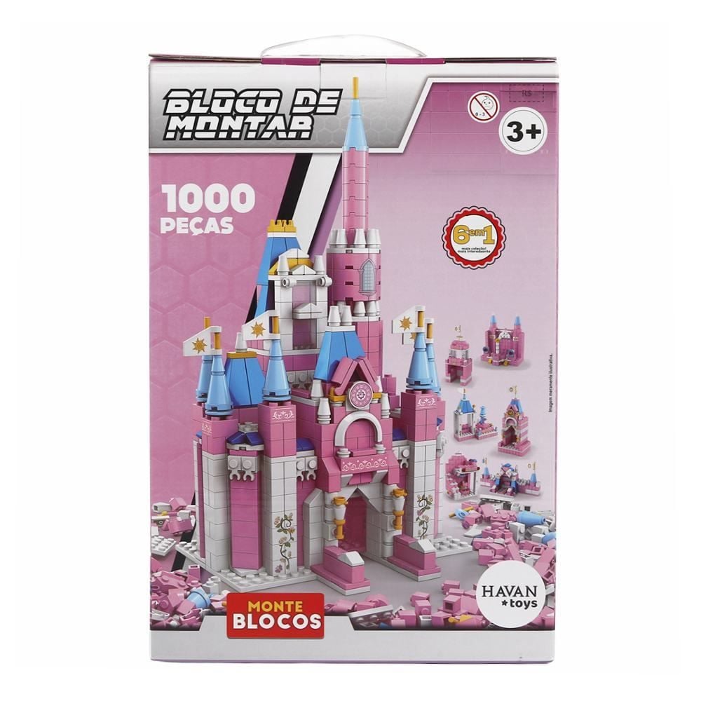 Blocos de Montar 6 em 1 Castelo 1000 Peças Havan Toys - HBR0987