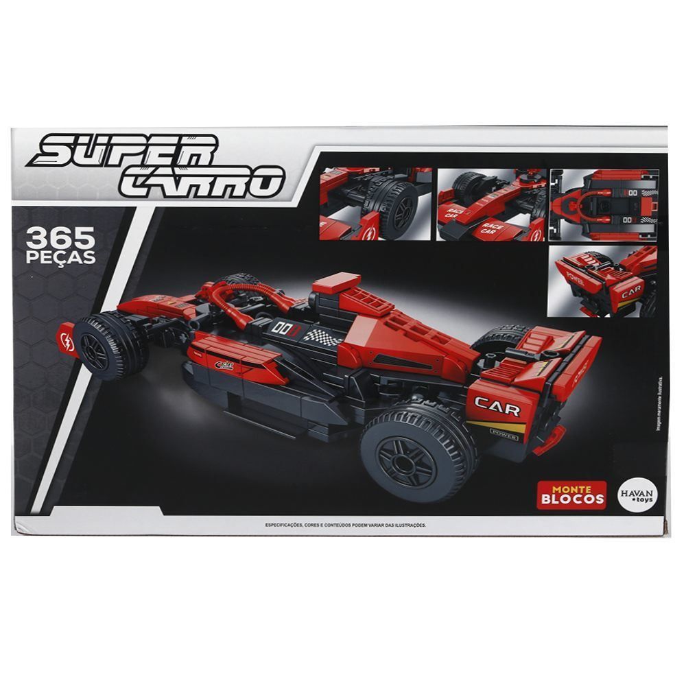 Blocos de Montar Super Carro 365 Peças Havan Toys - HBR0963