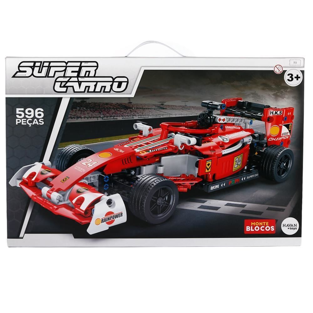Blocos de Montar Super Carro 596 Peças Havan Toys - HBR0960