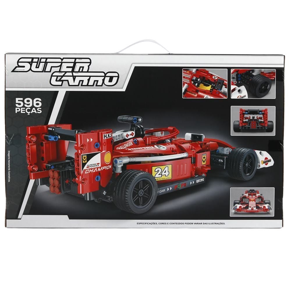 Blocos de Montar Super Carro 596 Peças Havan Toys - HBR0960