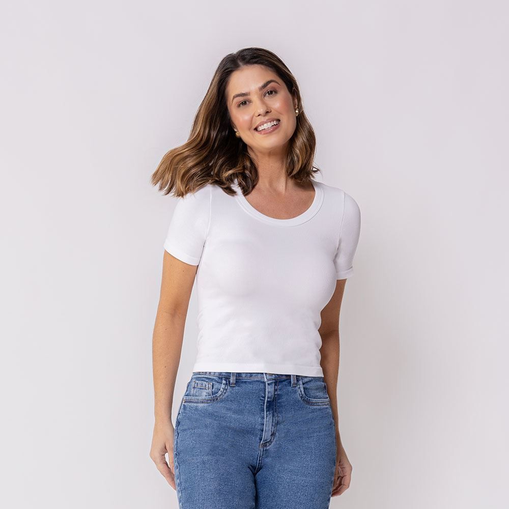 Blusa Feminina Canelada Sem Costura Patricia Foster