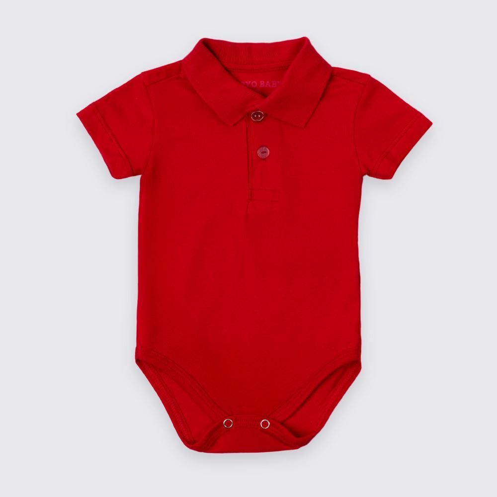 Body Bebê Menino Com Gola Polo Yoyo Baby