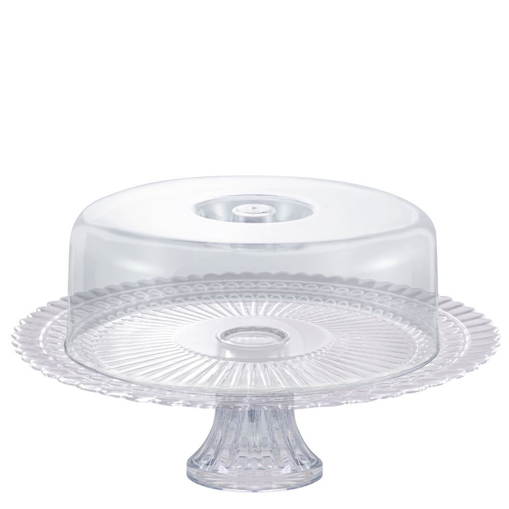 Boleira com Tampa Ruvolo Modena 32Cm - Vidro Transparente