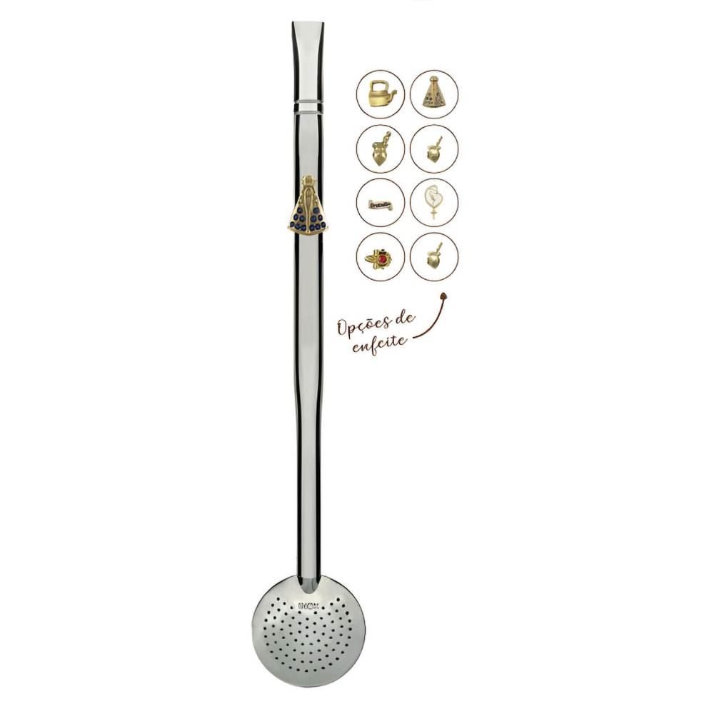 Bomba Chimarrão Inox Sem Rosca 28Cm Galant - Sortido