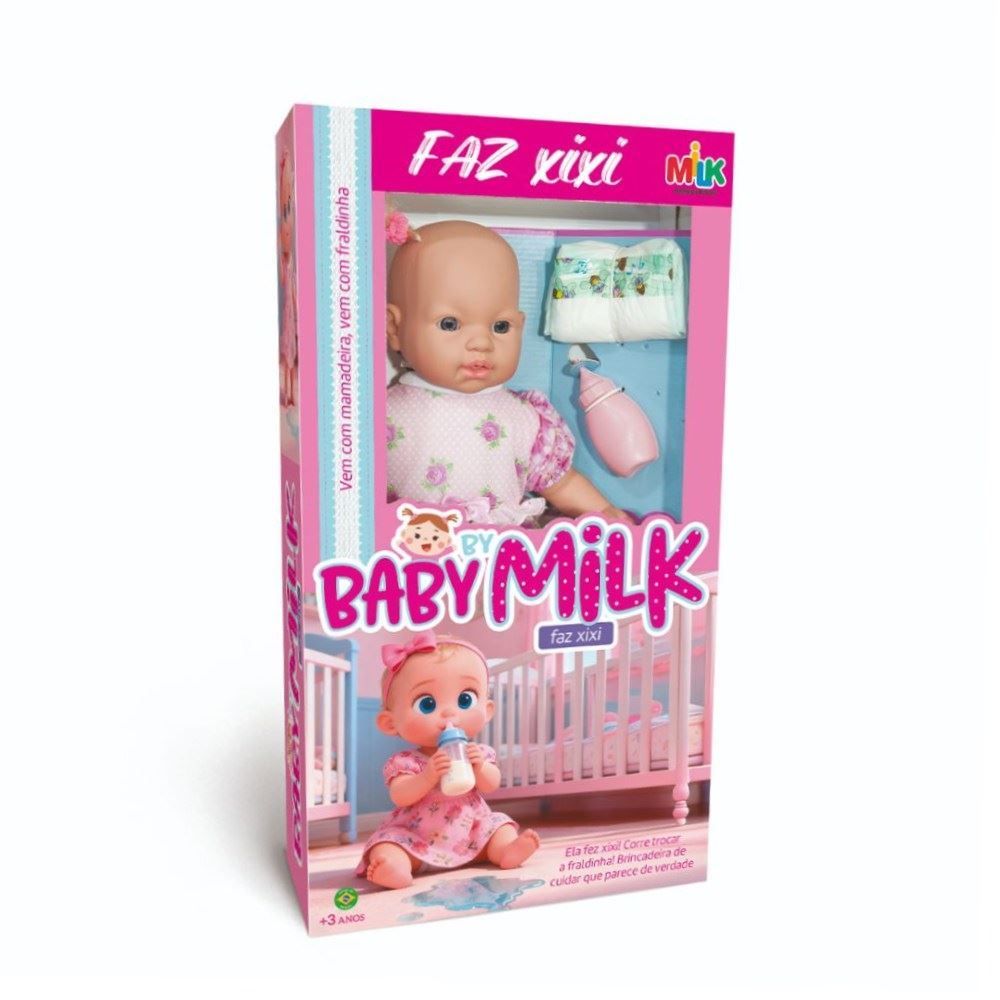 Boneca Baby by Milk Faz Xixi Milk Brinquedos
