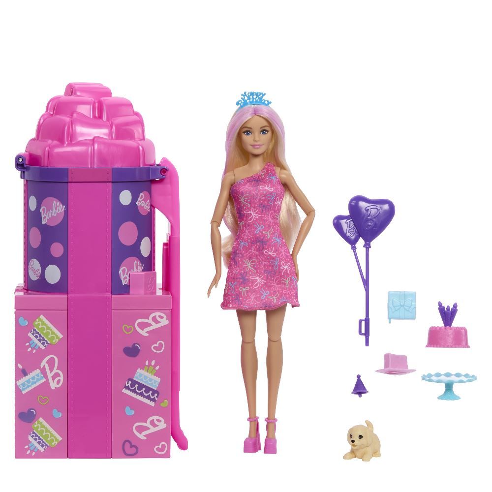 Boneca Barbie Surpresa Party Unboxed Acessórios Mattel