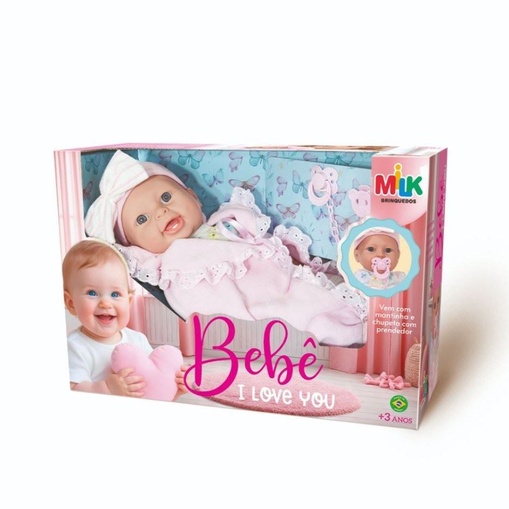 Boneca Bebe I Love You Milk Brinquedos