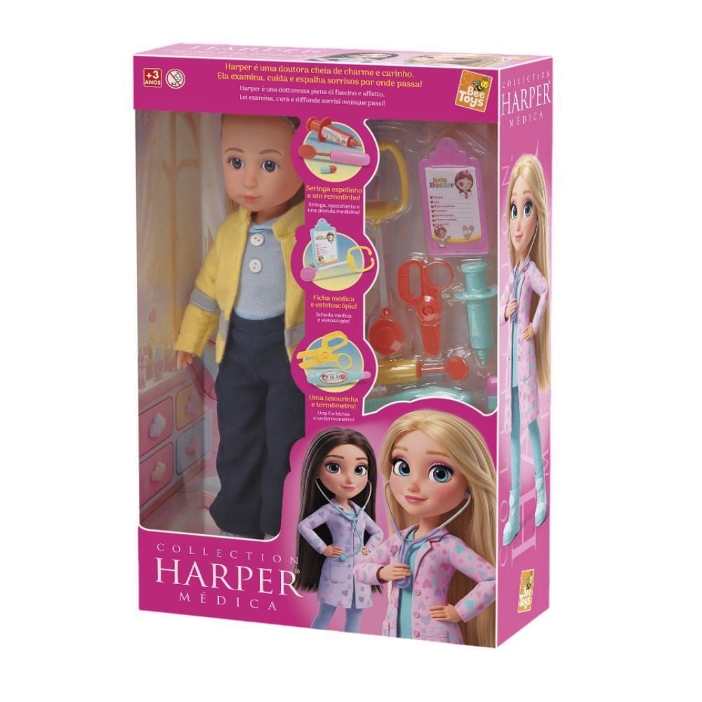 Boneca Harper Médica Bee Toys - 1107