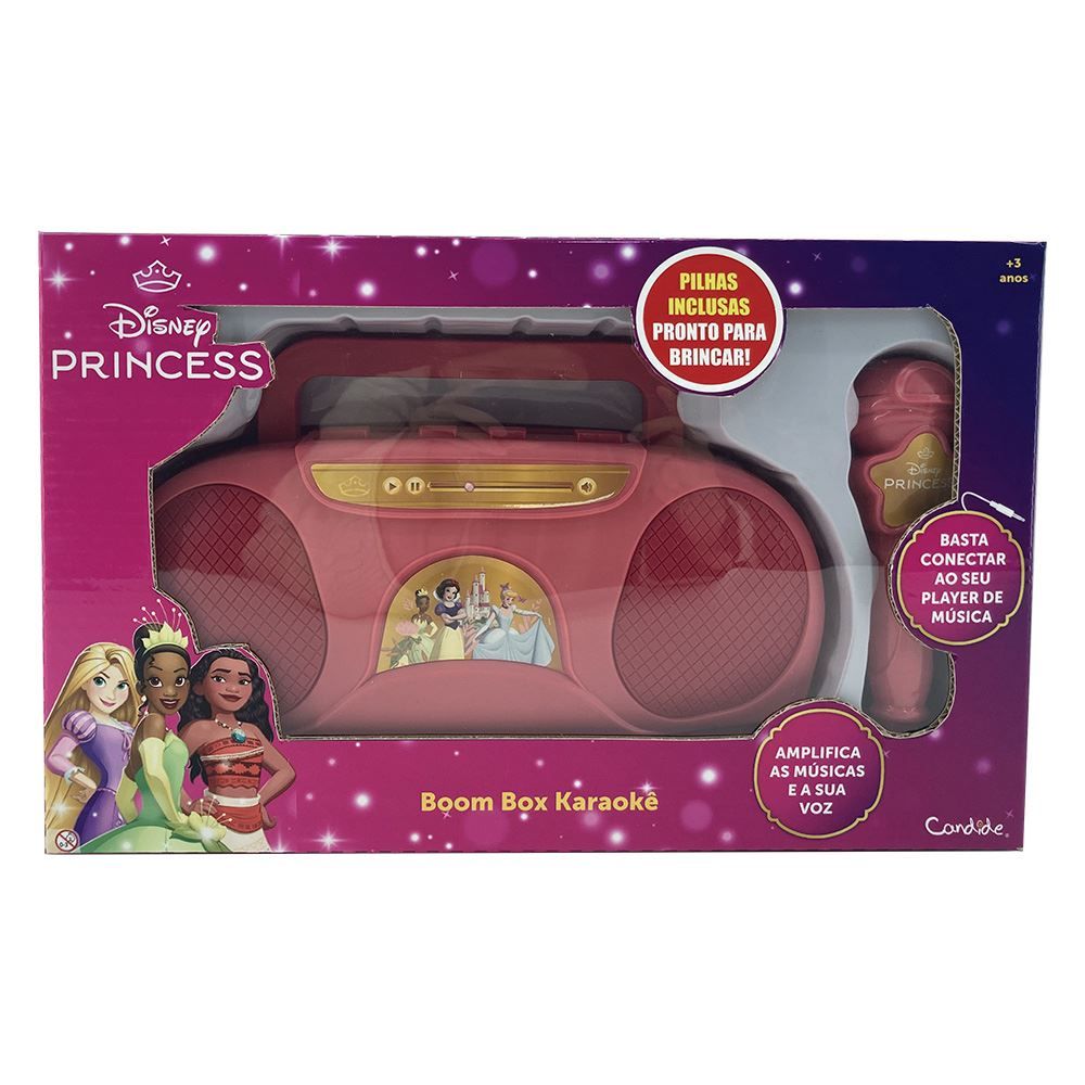 Boombox E Karaokê Candide Princesas Com Pilhas Inclusas