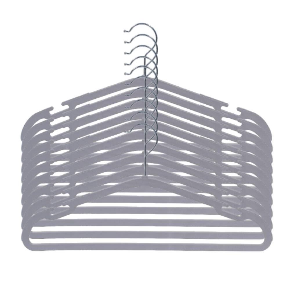 Cabide para Roupa Plástico Havan Casa 10 Peças - Cinza