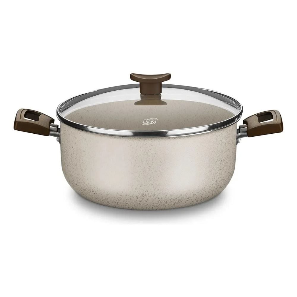 Caçarola Aluminio Antiaderente Aura 22Cm Mta - Baunilha