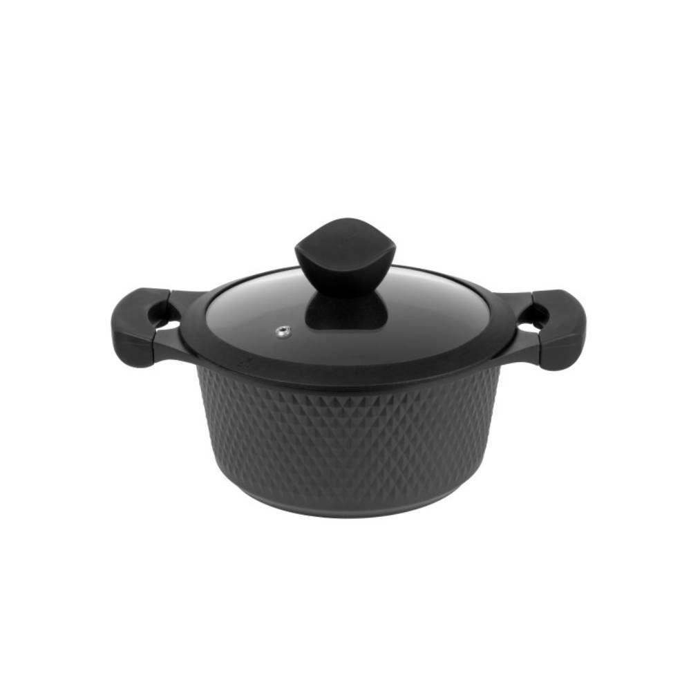 Caçarola De Indução Com Tampa Diamond Havan Casa 20Cm - Preto