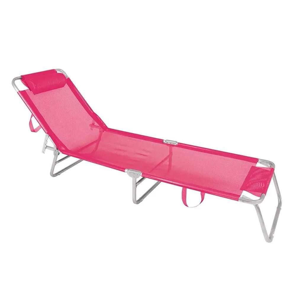 Cadeira De Praia Espreguiçadeira Alumínio Mor - Rosa