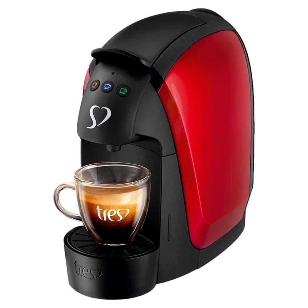 Cafeteira Luna Café Espresso 3 Corações Vermelho