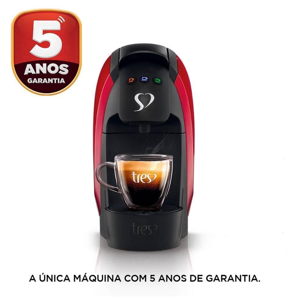 Cafeteira Luna Café Espresso 3 Corações Vermelho