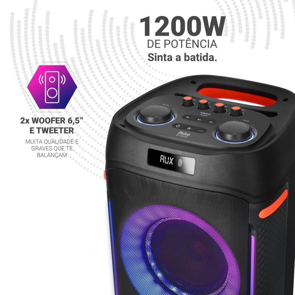 Caixa de Som Amplificada Philco Ex Bass 1200W Pcx6900