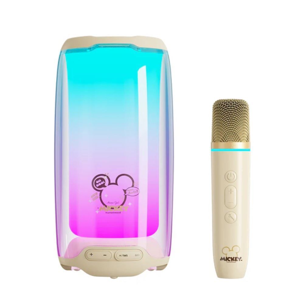 Caixa De Som Bluetooth Handz Bege Com Karaokê - Mickey