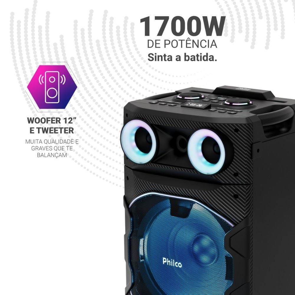 Caixa de Som Philco Bluetooth 1700W Pcx7300