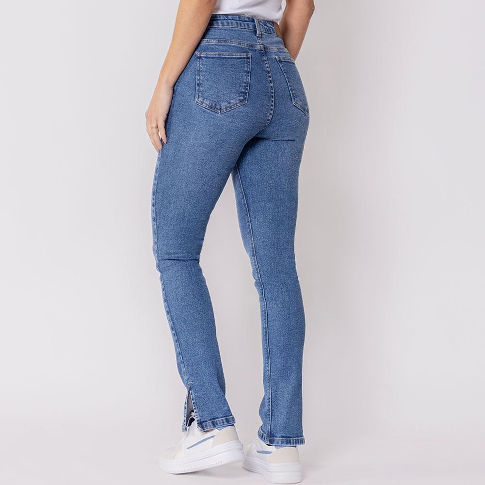 Calça Feminina Jeans Skinny Com Abertura Na Barra Patricia Foster