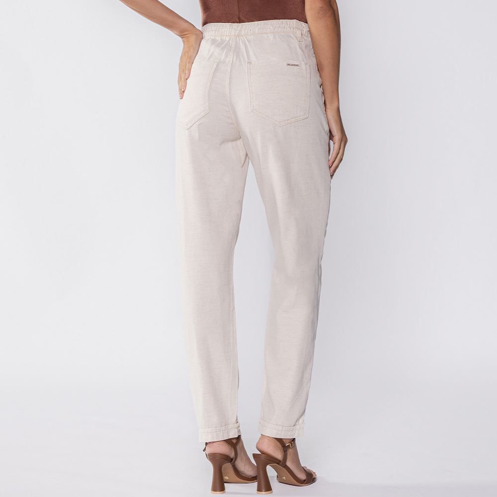 Calça Feminina Mom Em Linho Sawary