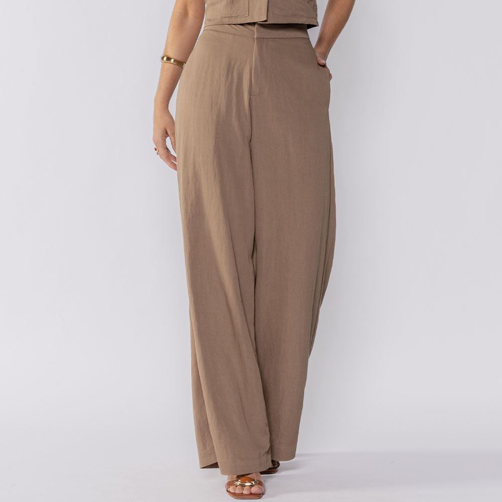 Calça Feminina Pantalona De Poliamida Patricia Foster