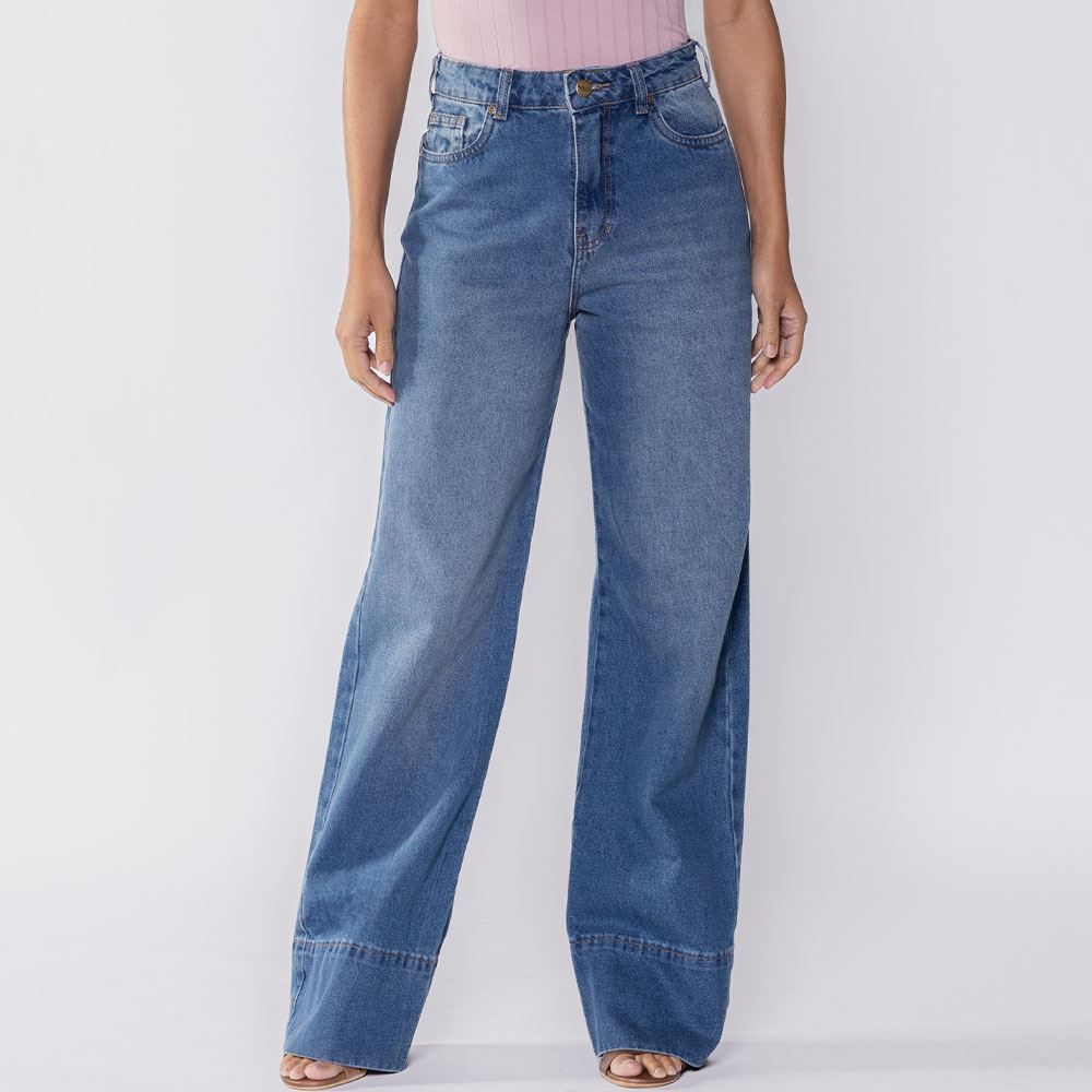 Calça Feminina Wide Leg Barra Larga Patricia Foster