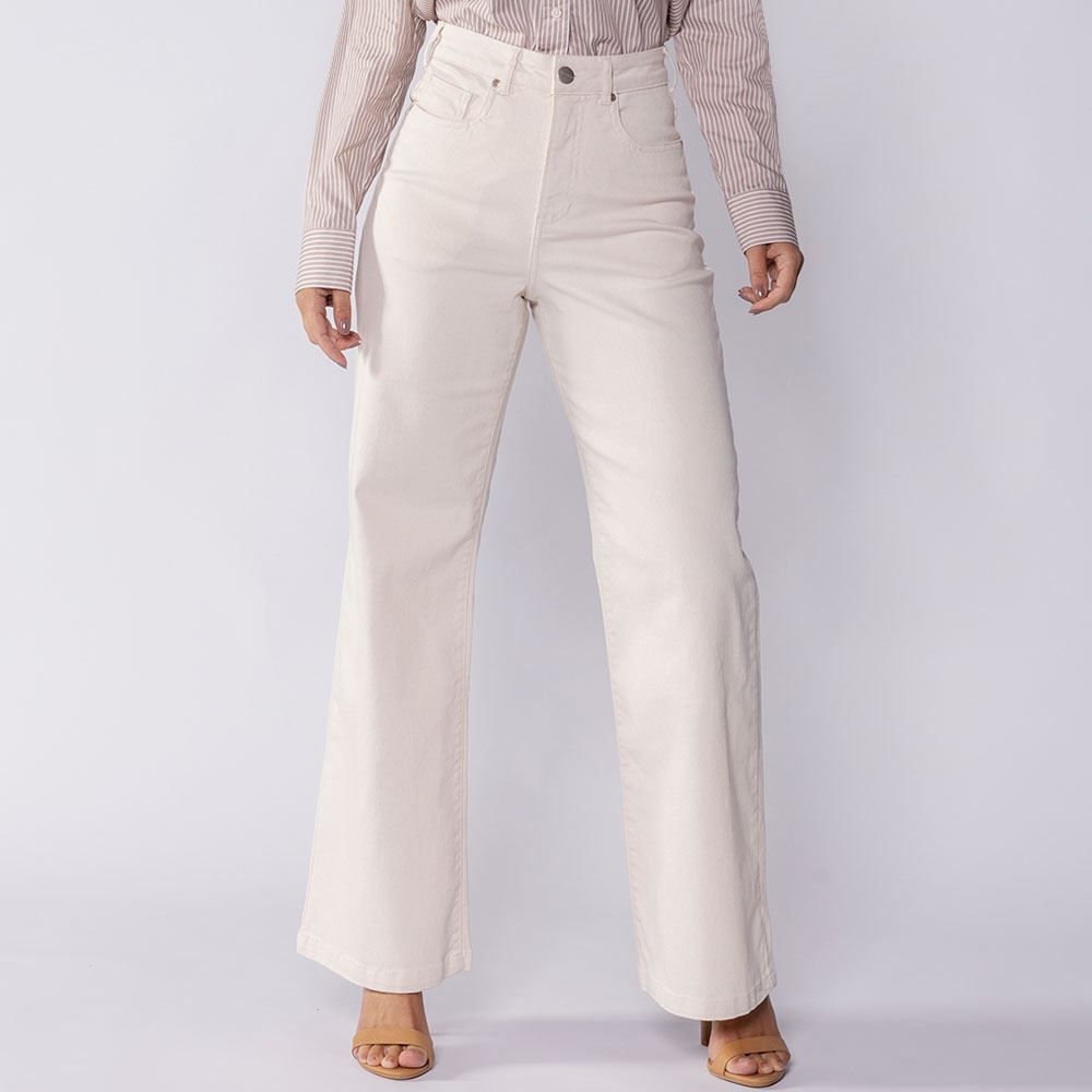 Calça Feminina Wide Leg Collor Sarja Boby Blues