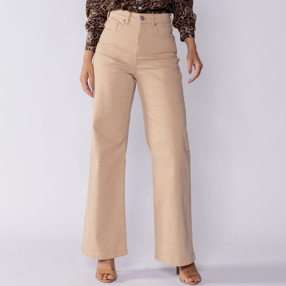 Calça Feminina Wide Leg Collor Sarja Boby Blues