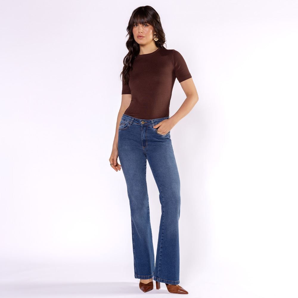 Calça Jeans Feminina Flare Patricia Foster