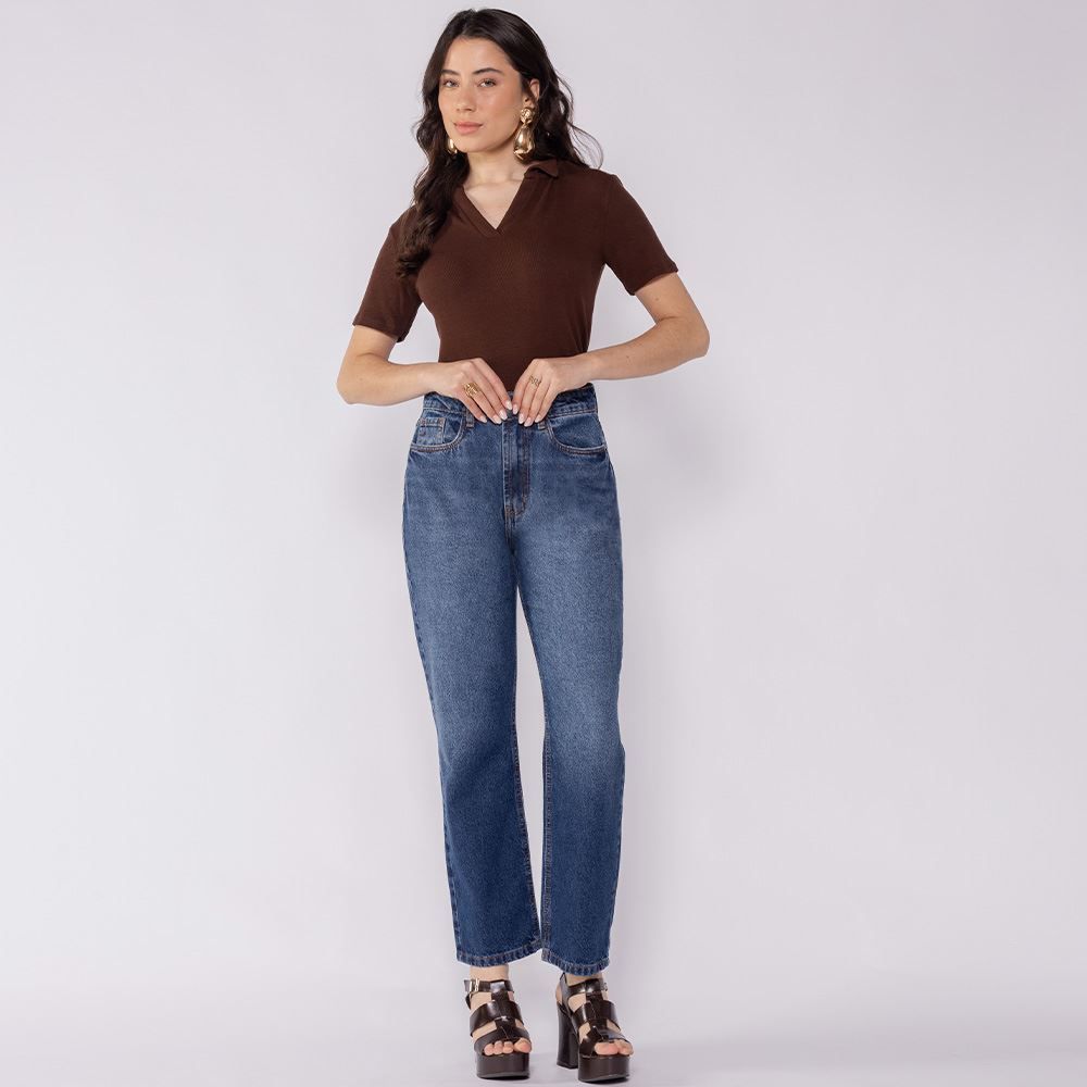 Calça Jeans Feminina Reta Patricia Foster
