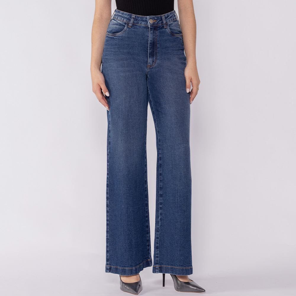 Calça Jeans Feminina Wide Leg Patricia Foster