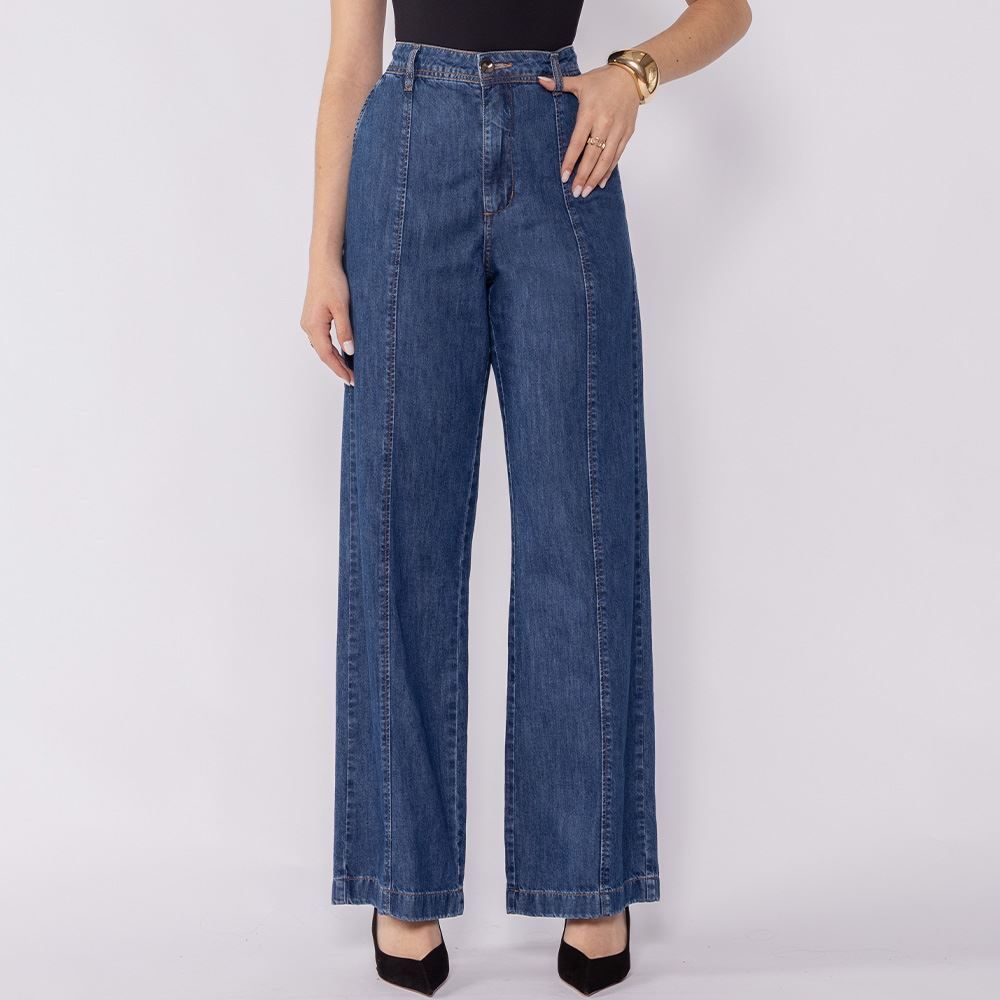 Calça Jeans Feminina Wide Leg Patricia Foster