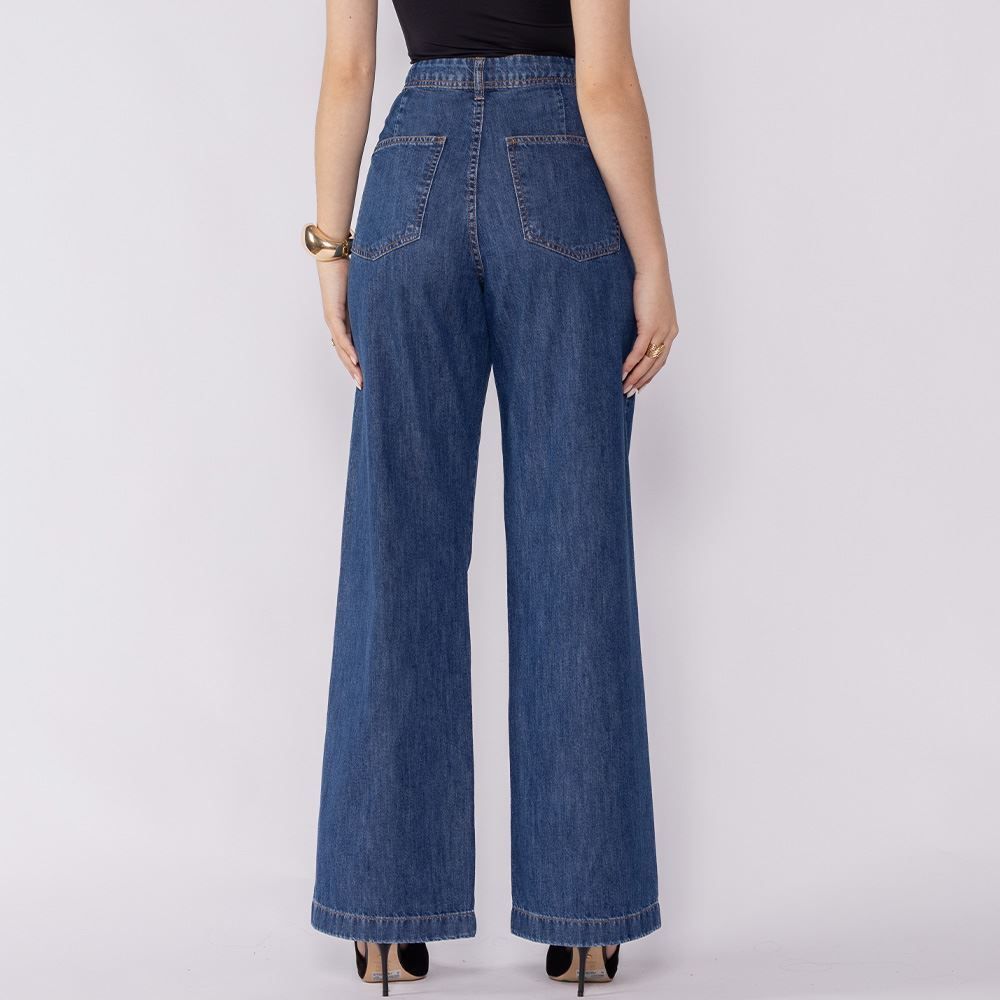 Calça Jeans Feminina Wide Leg Patricia Foster