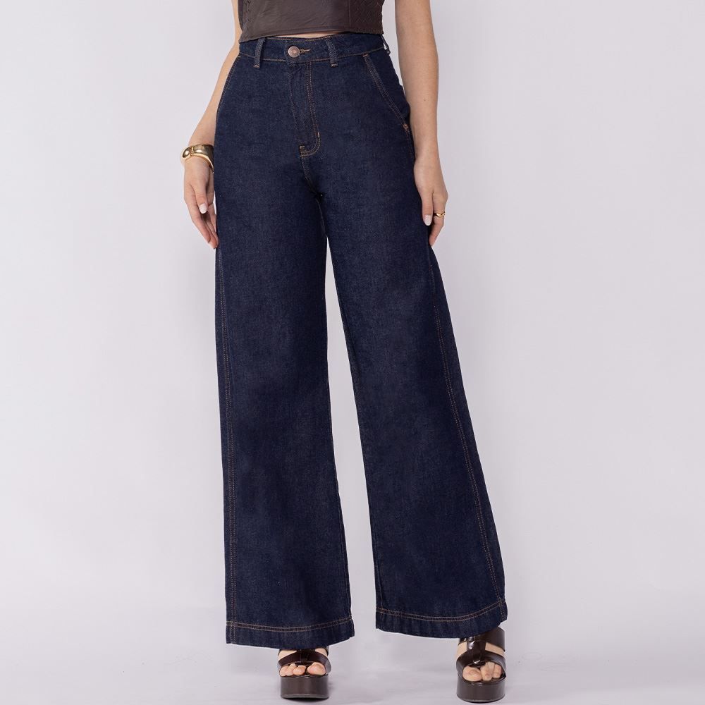 Calça Jeans Feminina Wide Leg Patricia Foster