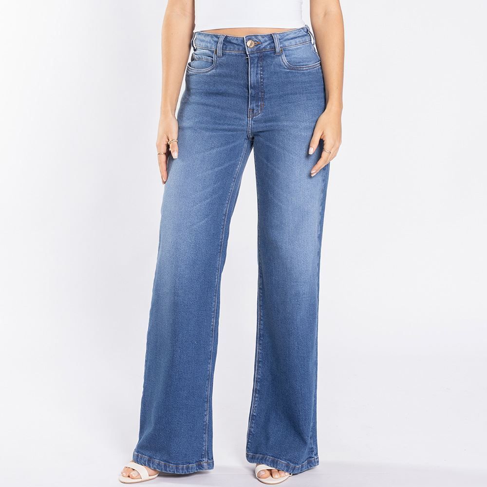 Calça Jeans Feminina Wide Leg Premium Patricia Foster