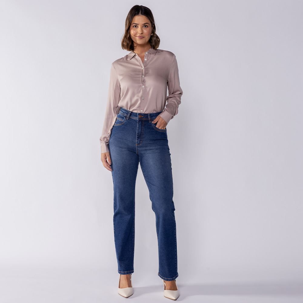 Calça Jeans Reta Feminina Patricia Foster