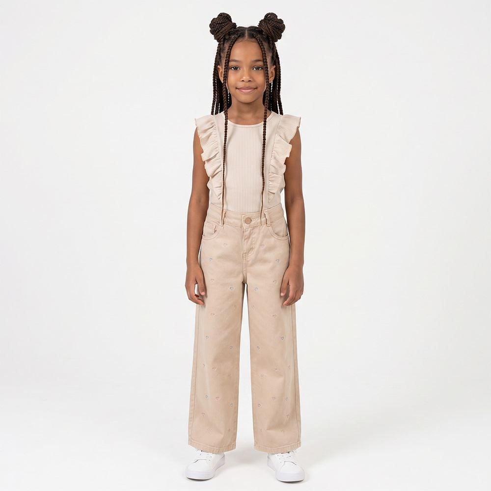 Calça Wide Leg Infantil Menina 4 a 10 Anos Marmelada